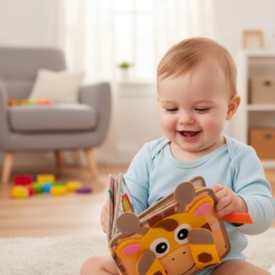 Livre Bébé en Tissu | Éveil Sensoriel & Jouet de Voyage 0-36 Mois - Jouets d'éveil - Velours Bébé