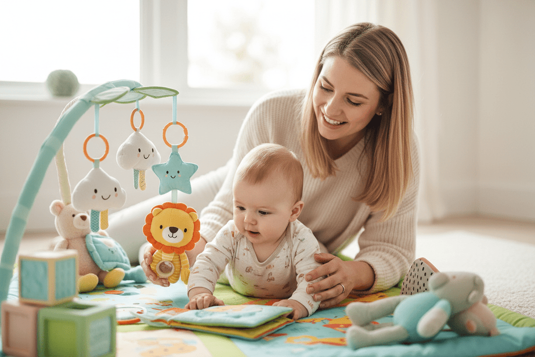 Les 5 jouets essentiels pour stimuler l'éveil de bébé de 0 à 12 mois - Velours Bébé