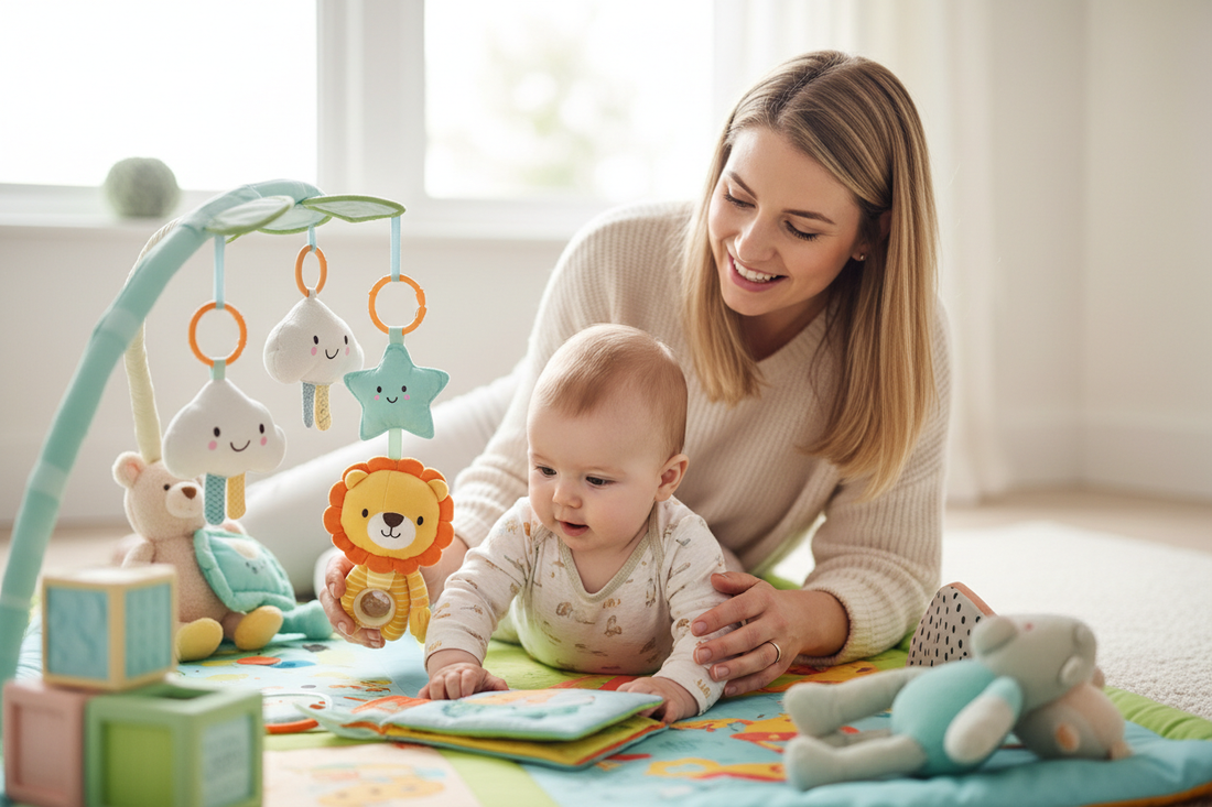Les 5 jouets essentiels pour stimuler l'éveil de bébé de 0 à 12 mois