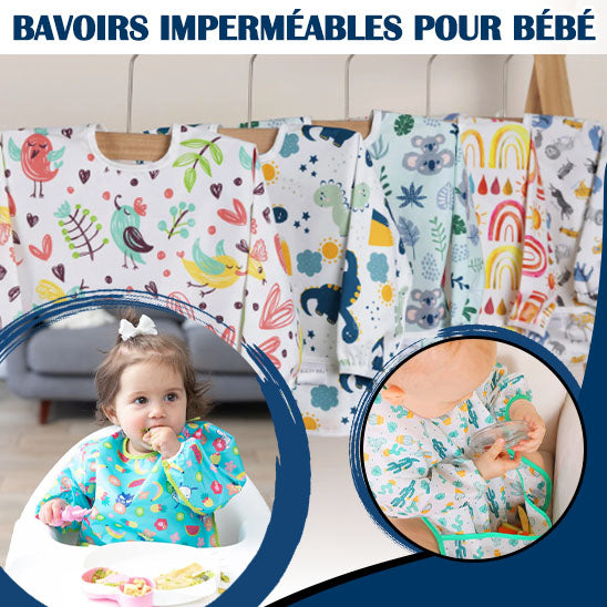 Bavoir bebe impermeable 1 protection vetements repas — Velours Bébé
