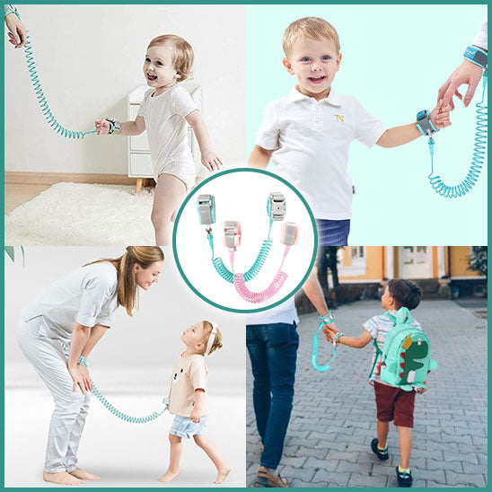 Bracelet anti-perte bebe 2 ajustable poignet enfant — Velours Bébé
