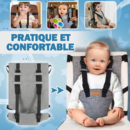 Sangle securite bebe chaise haute harnais ajustable — Velours Bébé