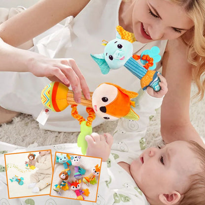 Hochet bebe peluche douce eveil sensoriel BabyBounce — Velours Bébé
