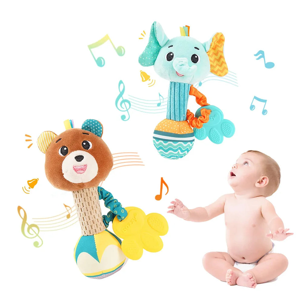 Hochet bebe eveil sensoriel texture douce mains bebe — Velours Bébé
