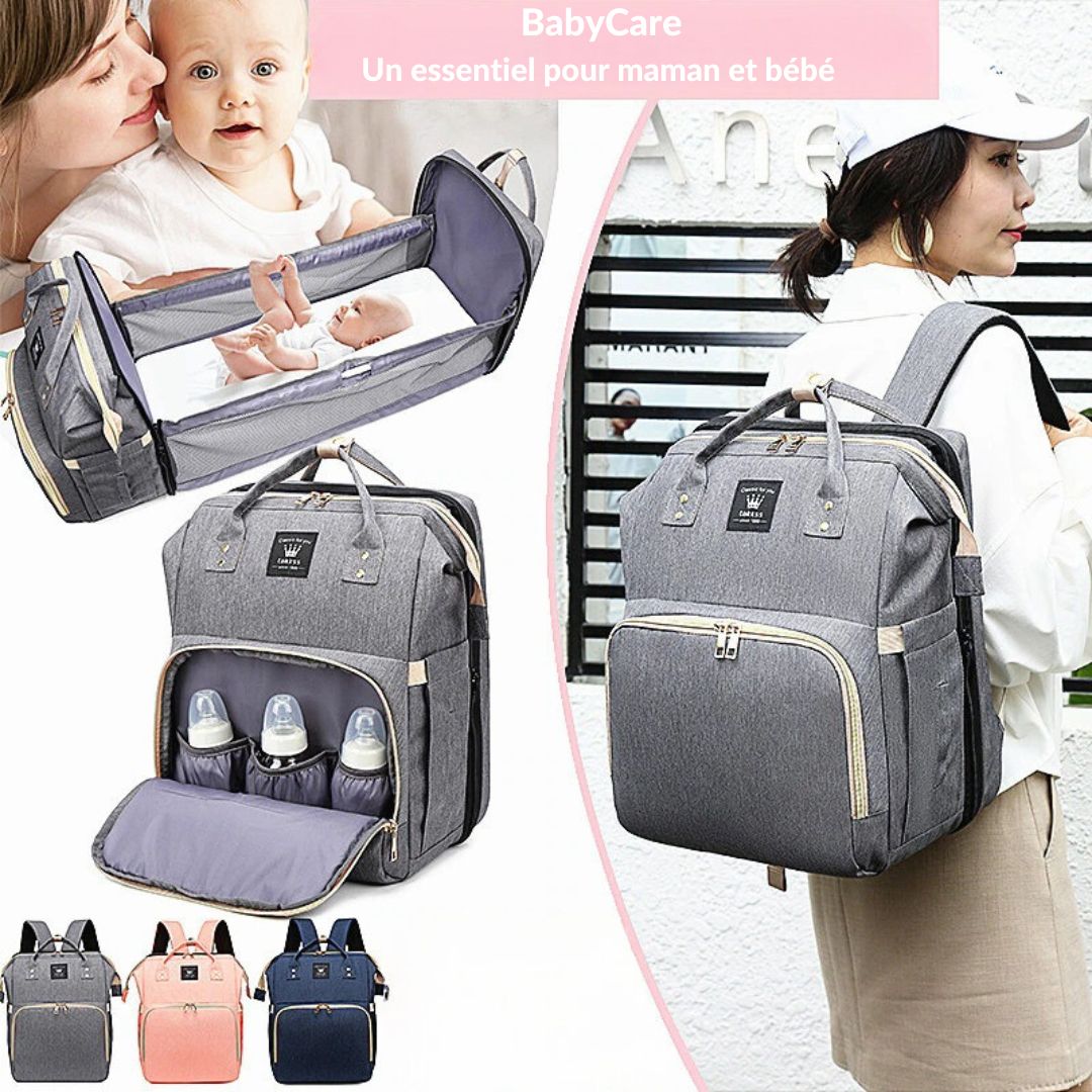 Sac a dos a langer bebe grande capacite impermeable BabyCare — Velours Bébé