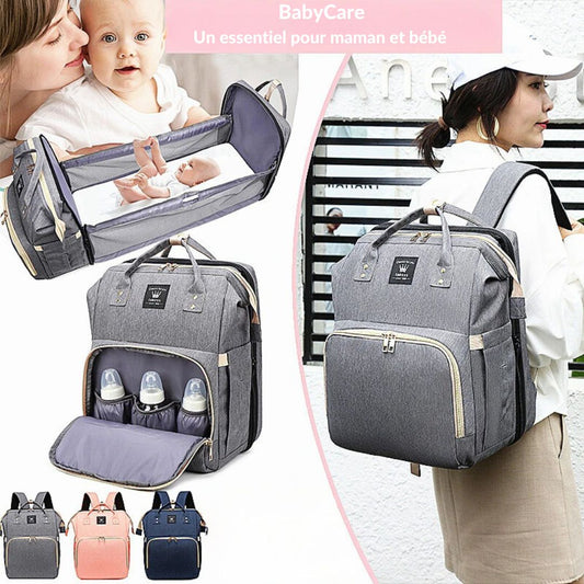 Sac a dos a langer bebe grande capacite impermeable BabyCare — Velours Bébé
