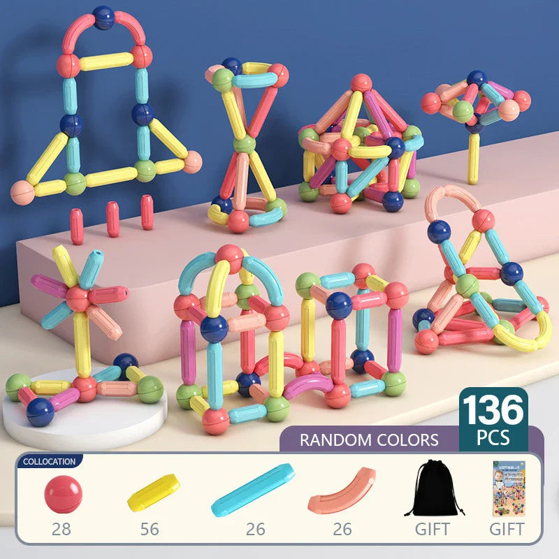 MagneConstruct blocs magnetiques bebe variante multicolore — Velours Bébé