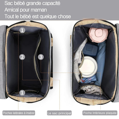 Sac a langer bebe detail poche exterieure pratique — Velours Bébé