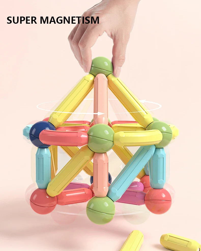 Jeu construction magnetique bebe formes geometriques colorees — Velours Bébé