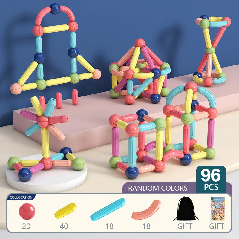 MagneConstruct blocs magnetiques bebe variante vert — Velours Bébé