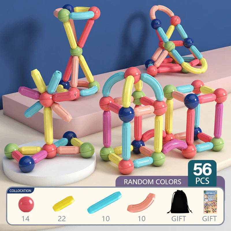 MagneConstruct blocs magnetiques bebe variante bleu — Velours Bébé