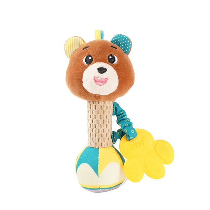 BabyBounce hochet bebe variante ours brun jaune — Velours Bébé