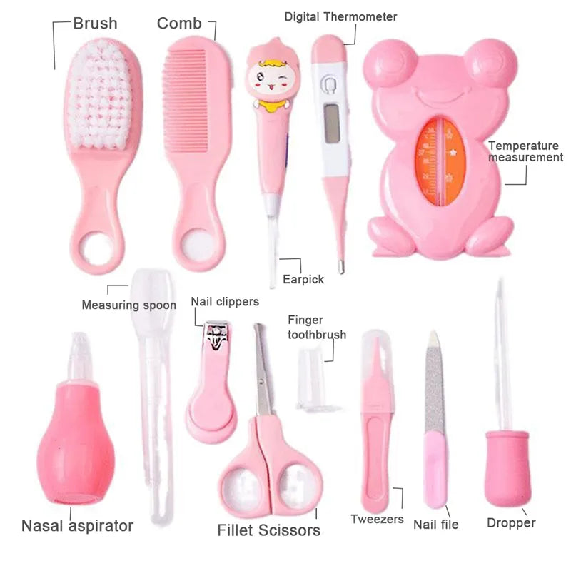 Trousse soins bebe detail accessoires hygiene nourrisson — Velours Bébé