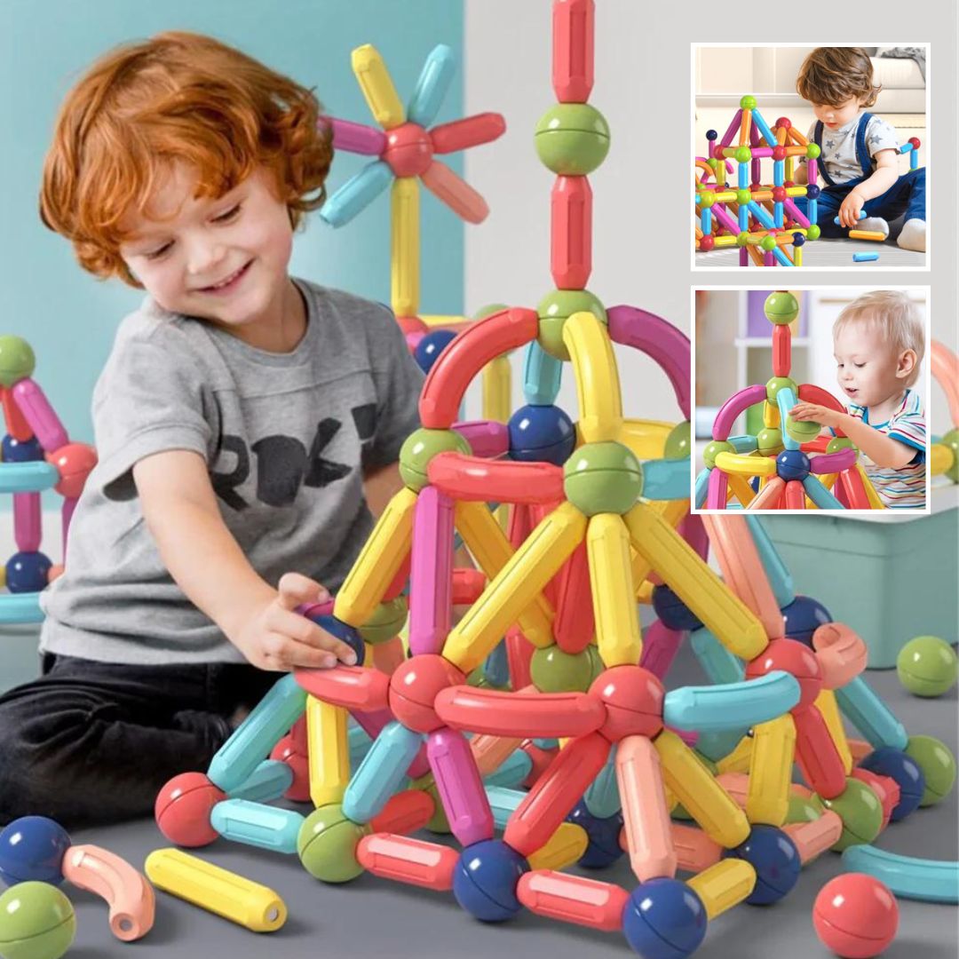 Blocs construction magnetique Montessori bebe eveil MagneConstruct — Velours Bébé