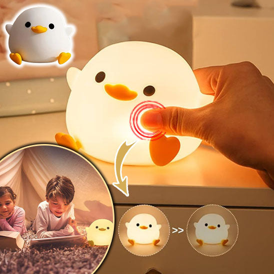 Veilleuse canard bebe 4 detail bouton tactile luminosite — Velours Bébé
