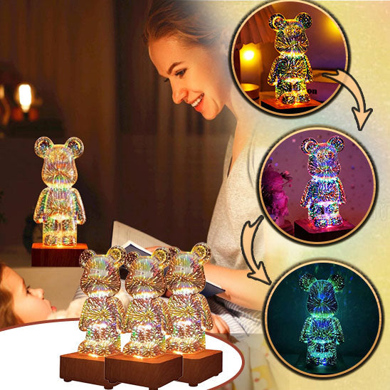 Veilleuse bebe petit ours feu artifice lumiere douce DreamCubelight — Velours Bébé
