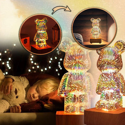 Veilleuse bebe ours 4 couleurs lumiere douce chambre — Velours Bébé
