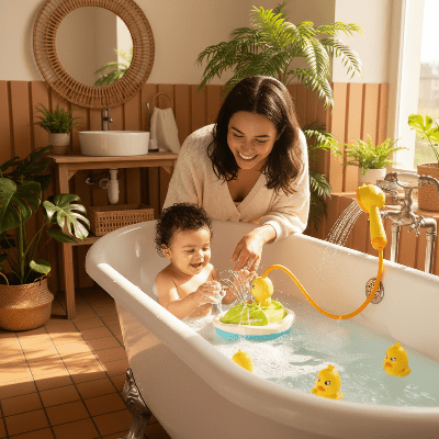Jouet baignoire bebe | Bain Sans Pleurs - Velours Bébé