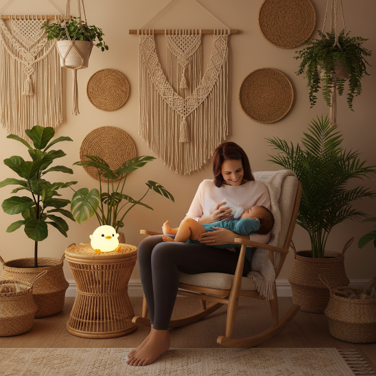 Veilleuse canard bébé silicone - maman et bébé, décor scandinave chaleureux