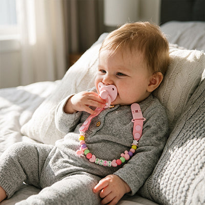Attache-tétine velours bébé clip sécurisé — Velours Bébé