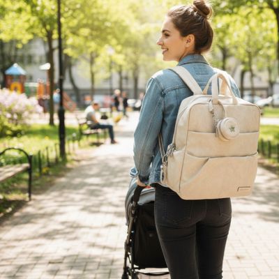 Sac à langer à dos grande capacité imperméable bébé — Velours Bébé