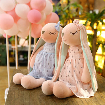 Peluche lapin doudou velours 35 cm bébé — Velours Bébé