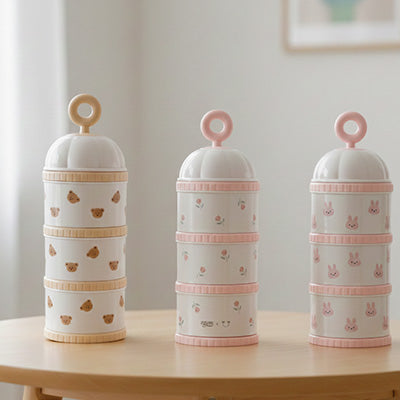 Boîte doseuse lait bébé 3 compartiments portable — Velours Bébé
