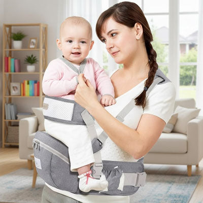 Porte bebe ergonomique maman gris 1
