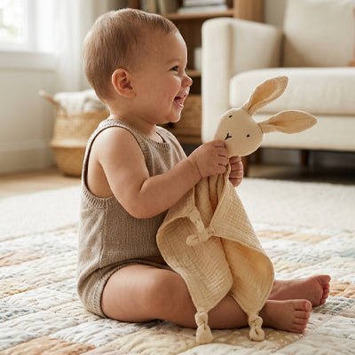 Doudou lapin rose bébé velours ultra-doux — Velours Bébé