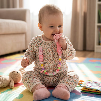 Attache-tétine bébé doux velours cadeau naissance — Velours Bébé
