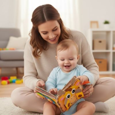 Livre tissu bébé pages colorées stimulation visuelle — Velours Bébé
