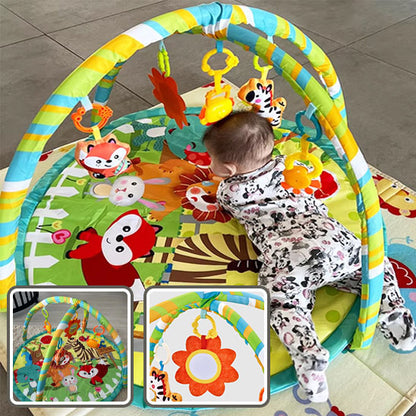 Bébé sur tapis d'éveil sensoriel velours doux — Velours Bébé
