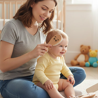 Brosse à cheveux bébé cadeau naissance soin — Velours Bébé