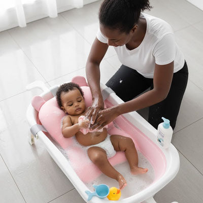 Coussin de bain bébé 0-6 mois baignoire sécurisé — Velours Bébé