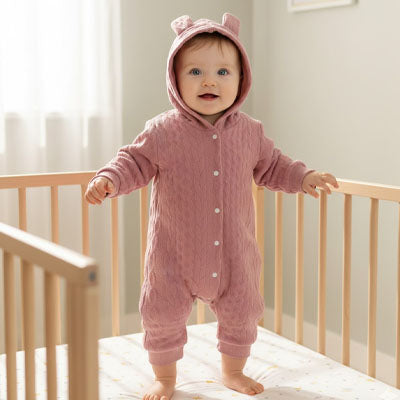 Pyjama bébé doux et chaud automne hiver vue principale — Velours Bébé