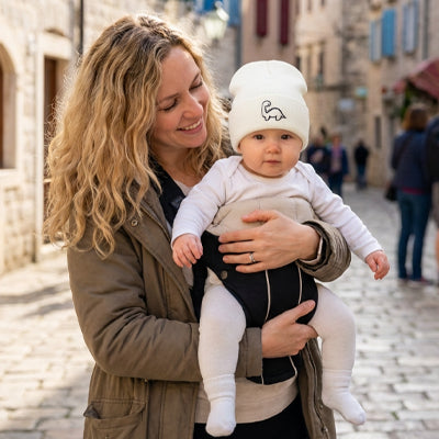 Bonnet bébé dinosaure chaud laine douce hiver — Velours Bébé