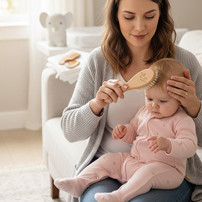 Brosse à cheveux bébé 0-36 mois cuir chevelu délicat — Velours Bébé