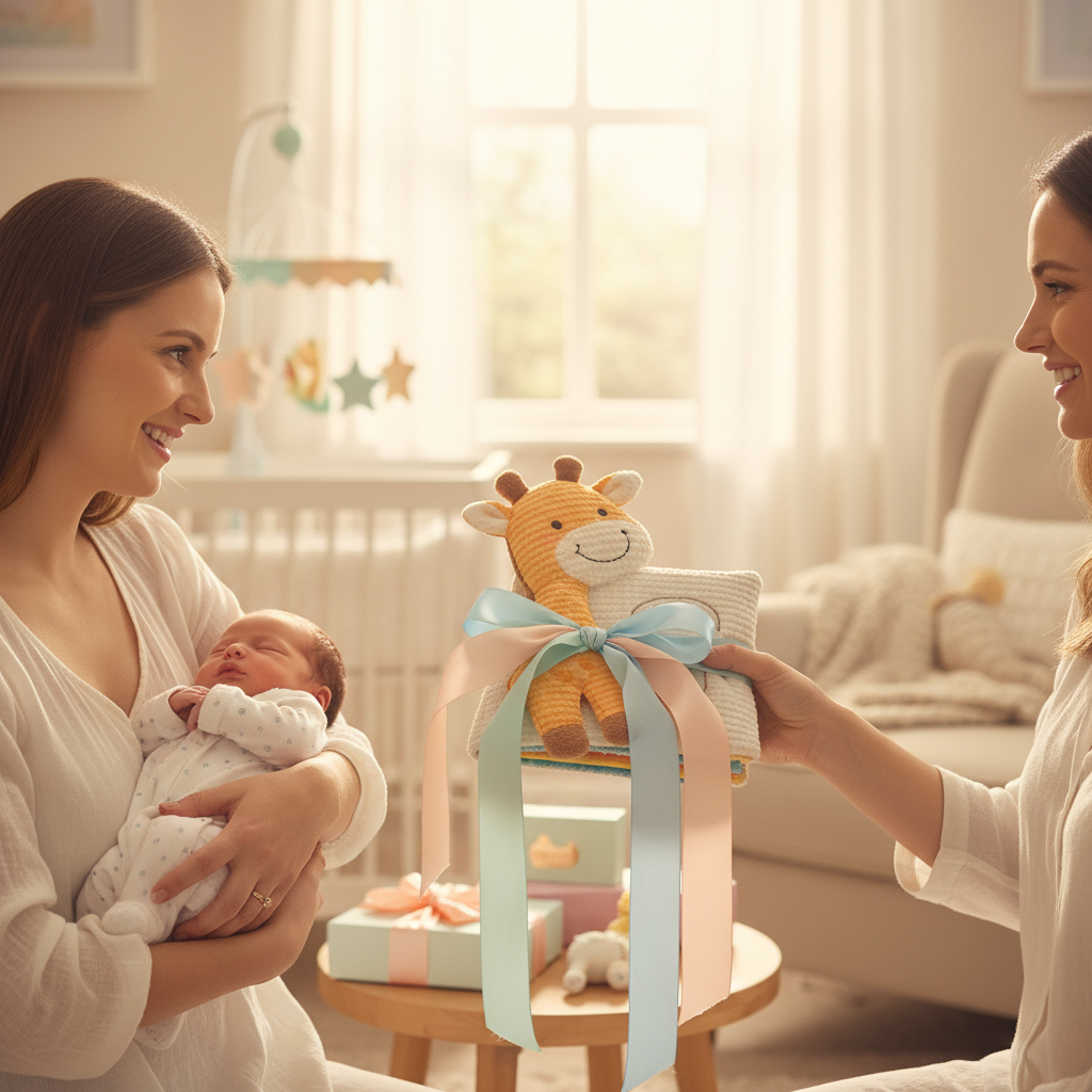 Cadeau naissance - livre bébé en tissu girafe
