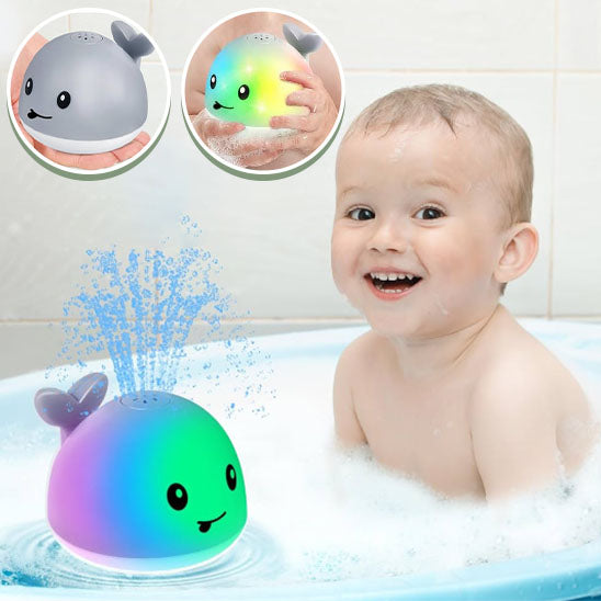 Jouet de bain baleine pulverisateur lumiere coloree bebe
