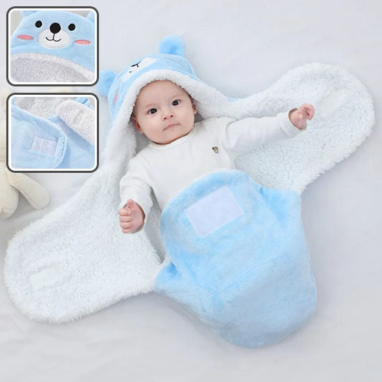 Nid d'ange nouveau-né velours doux fermeture détail — Velours Bébé