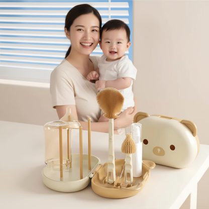 egouttoir biberon beige comptoir cuisine maman bebe