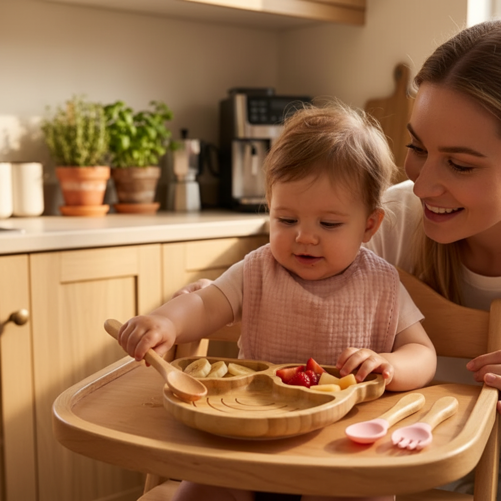 Maman bébé vaisselle bambou