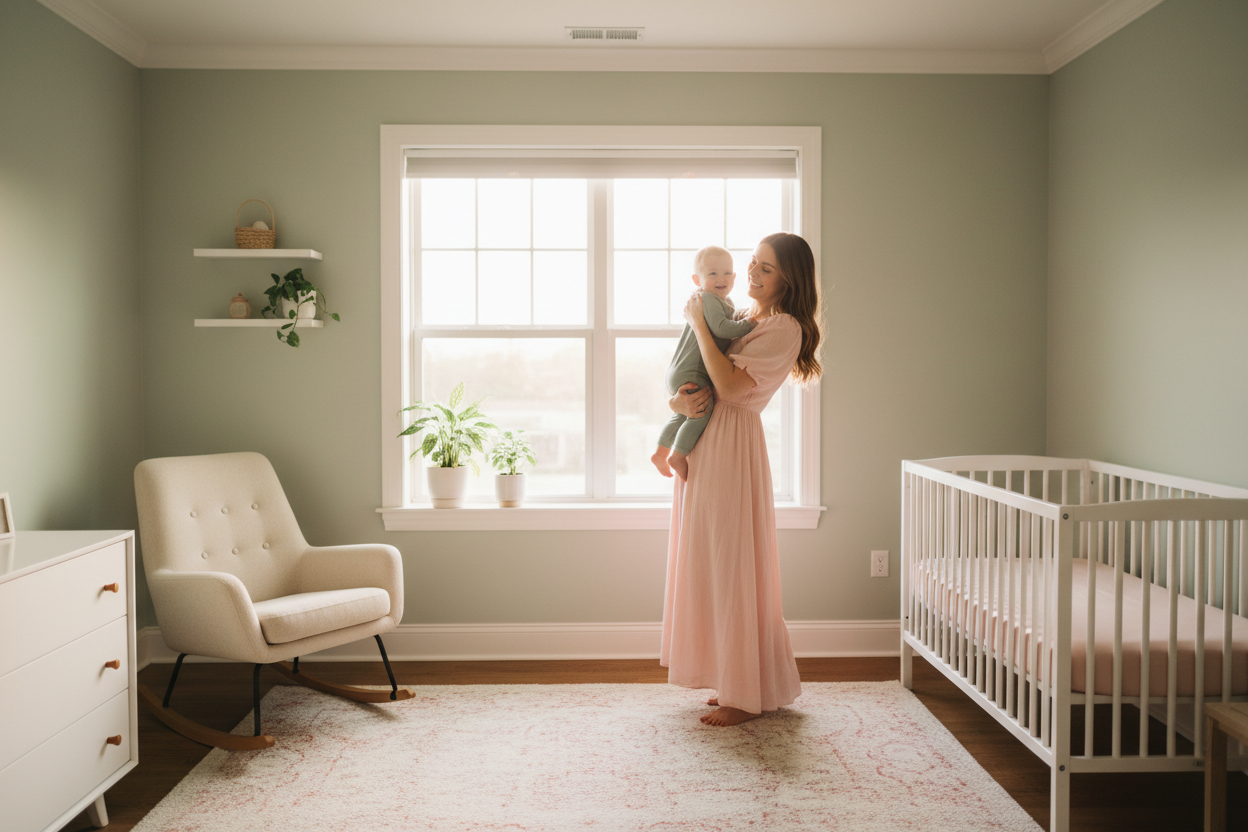 Maman et bébé fenêtre